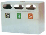 户外钢板分类垃圾桶系列(双桶和三桶类)